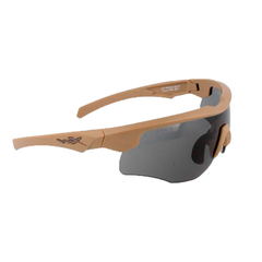 Тактичні захисні окуляри ROGUE COMM, Wiley X, напівобідкові, з чохлом, Coyote with Smoke Lens