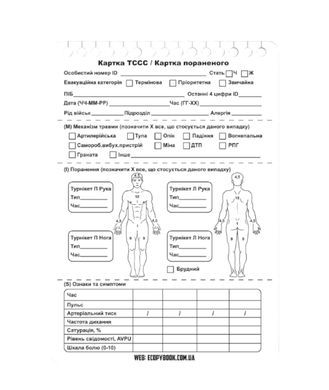 Блокнот Набор карточек раненого