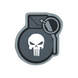 Шеврон "Punisher Grenade", Kombat Tactical, Grey-White