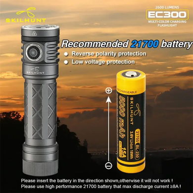 Ліхтар ручний EC300 with battery CW, Skilhunt, Black