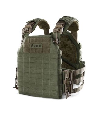 Плитоноска 25х30 U-WIN с быстрым сбросом со скелетными камербандами, Cordura 500, Olive