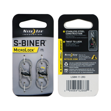 Набор с 2 карабинов S-Biner Microlock, Nite Ize, Stainless